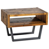 NACHTSCHRANK 50/41/36 cm Akazie massiv  - Anthrazit/Braun, KONVENTIONELL, Holz/Metall (50/41/36cm) - Hasena