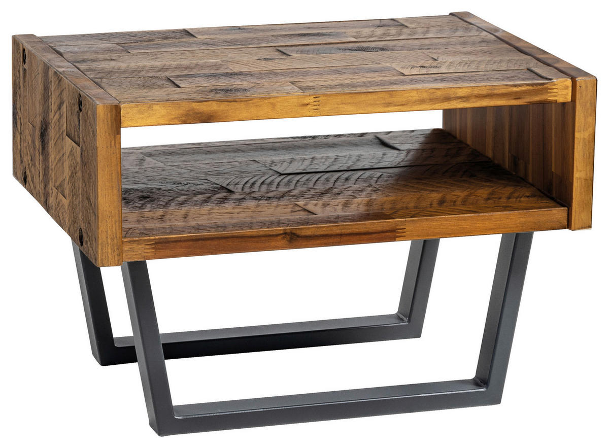 NACHTSCHRANK 50/41/36 cm Akazie massiv  - Anthrazit/Braun, KONVENTIONELL, Holz/Metall (50/41/36cm) - Hasena