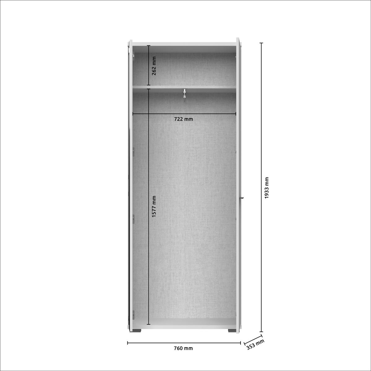 ORMAR ZA PREDSOBLJE   - Moderno, pločasti materijal/plastika (76/194cm) - Voleo