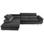 ECKSOFA in Webstoff Schwarz, Dunkelgrau  235/280 cm  - Dunkelgrau/Schwarz, Design, Textil/Metall (235/280cm) - Hom`in