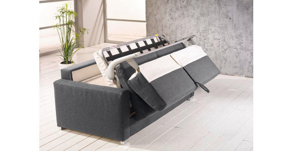 SCHLAFSOFA in Webstoff Grau - Chromfarben/Grau, KONVENTIONELL, Metall (188/86/97cm) - Novel