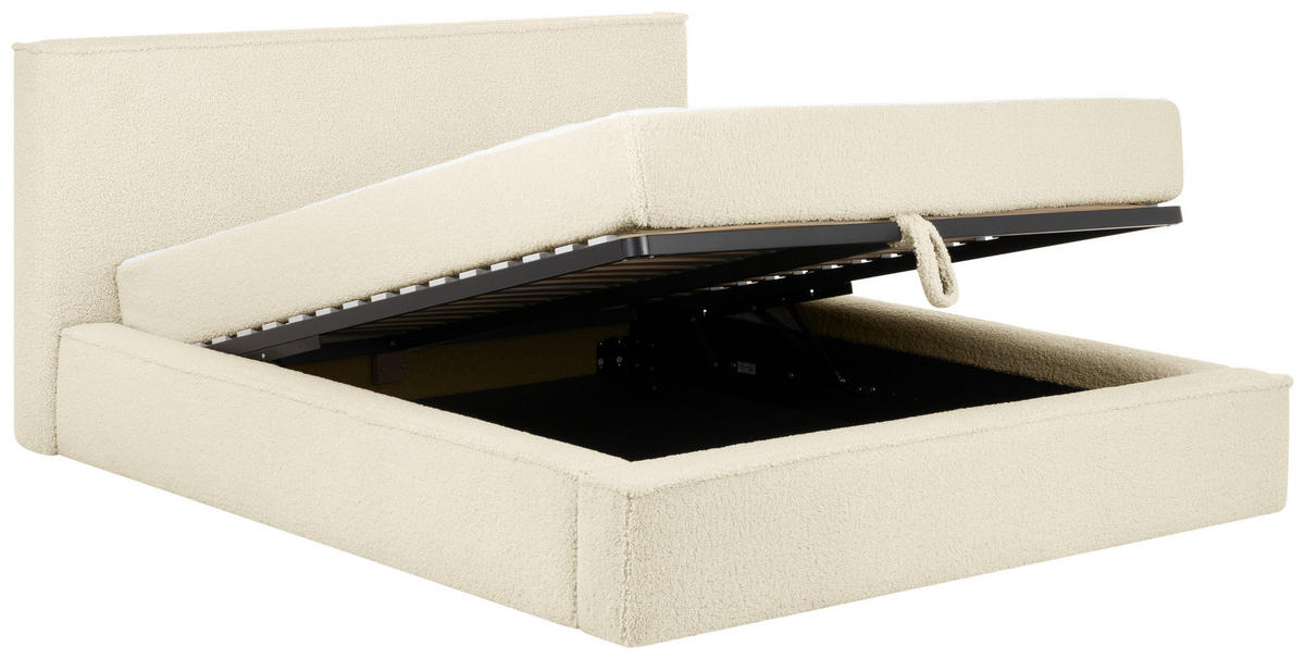 KONTINENTALSÄNG 160/200 cm  i beige  - beige/svart, Klassisk, trä/textil (160/200cm) - Visionight