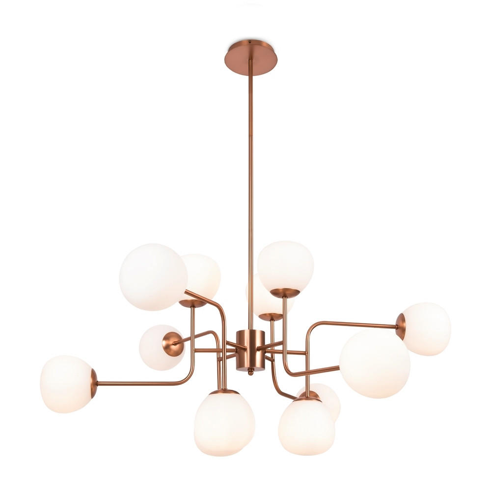 KRONLEUCHTER 50/110/42,7 cm   - Goldfarben/Weiß, MODERN, Glas/Metall (50/110/42,7cm) - MAYTONI