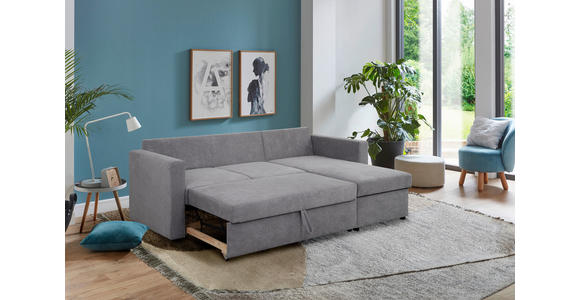 ECKSOFA Grau Webstoff  - Schwarz/Grau, KONVENTIONELL, Kunststoff/Textil (230/155cm) - Carryhome