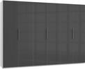 DREHTÜRENSCHRANK 300/216/58 cm 6-türig  - Chromfarben/Weiß, MODERN, Holzwerkstoff/Metall (300/216/58cm) - MID.YOU