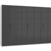 DREHTÜRENSCHRANK in Grau, Weiss  - Chromfarben/Weiss, Modern, Glas/Holzwerkstoff (300/216/58cm) - MID.YOU