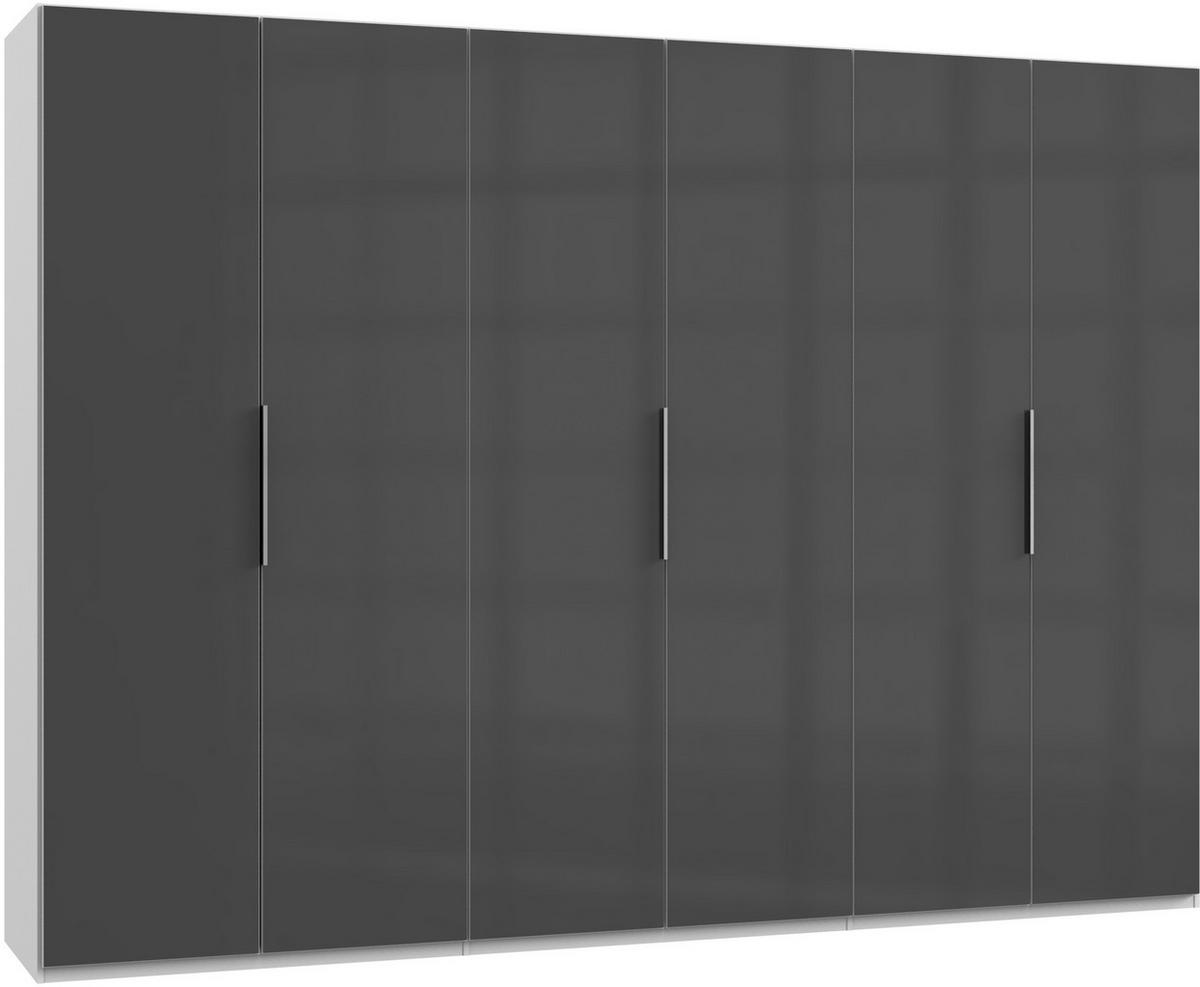 DREHTÜRENSCHRANK 300/216/58 cm 6-türig  - Chromfarben/Weiß, MODERN, Holzwerkstoff/Metall (300/216/58cm) - MID.YOU