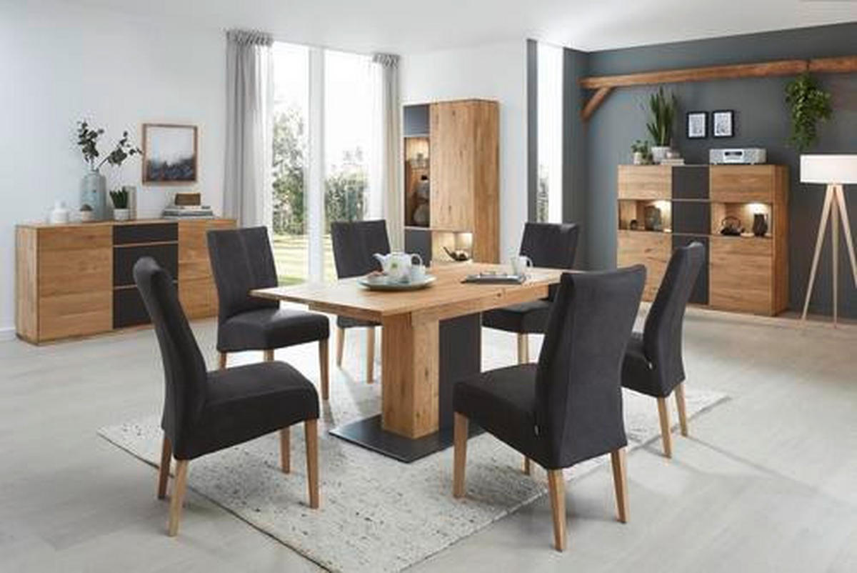 SIDEBOARD  in 177/89/42 cm  - Eichefarben/Anthrazit, Natur, Glas/Holz (177/89/42cm) - Waldwelt