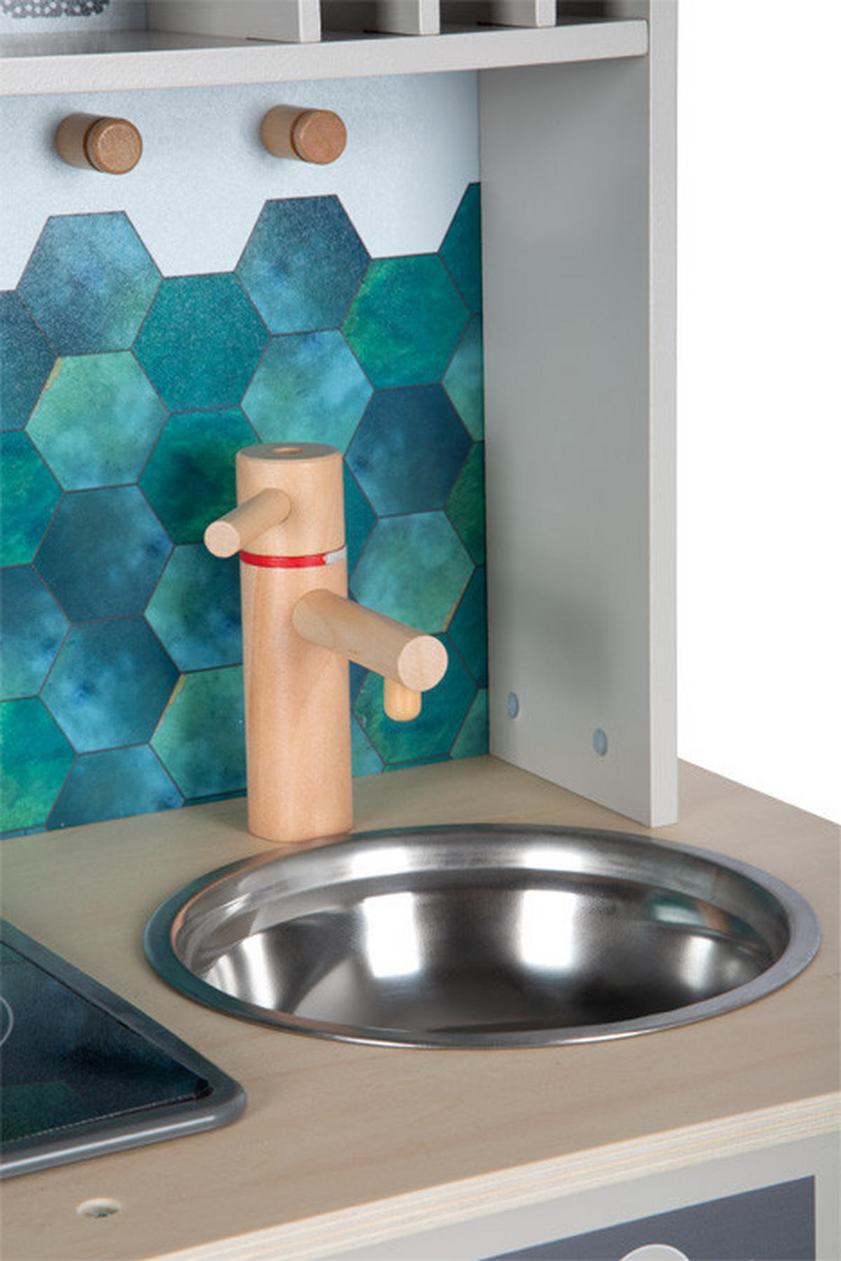 KINDERKÜCHE  - Hellgrau, Basics, Holz/Metall (57/87/28cm) - small foot