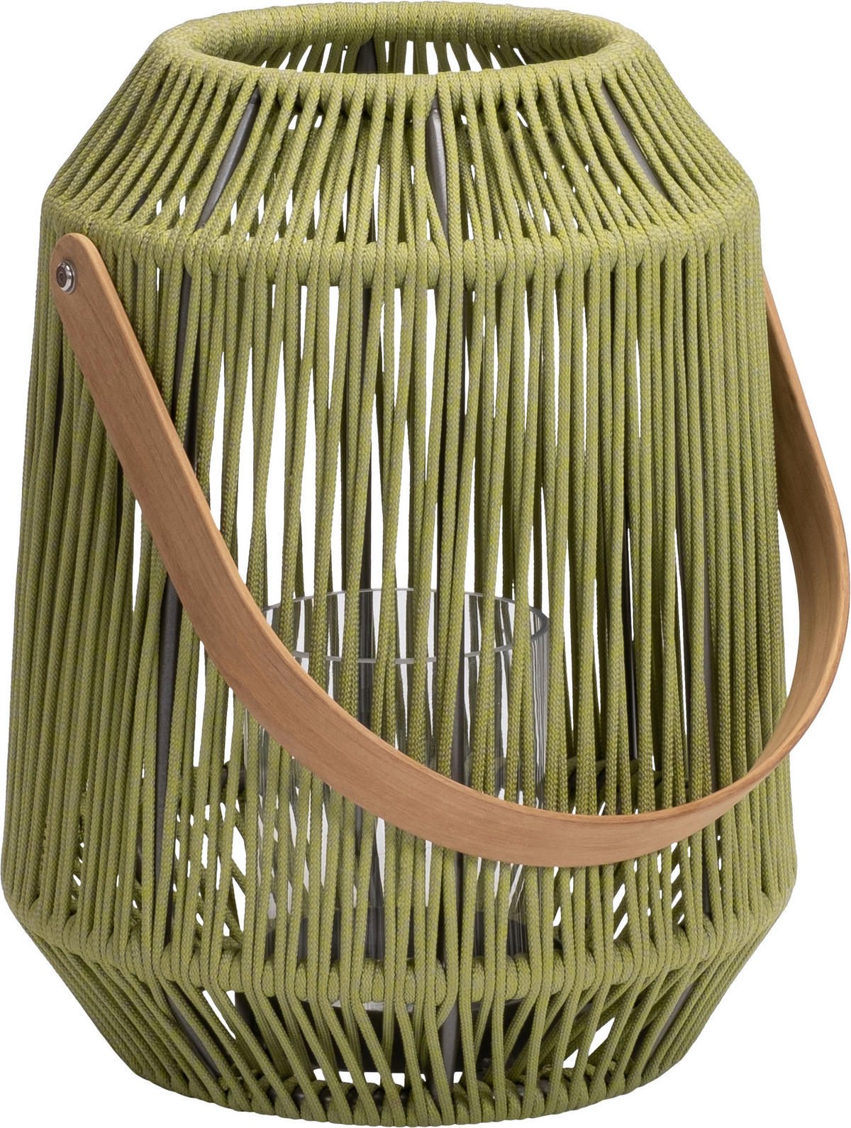 LED-LATERNE - Anthrazit/Olivgrün, Basics, Glas/Holz (39/50/39cm) - Stern