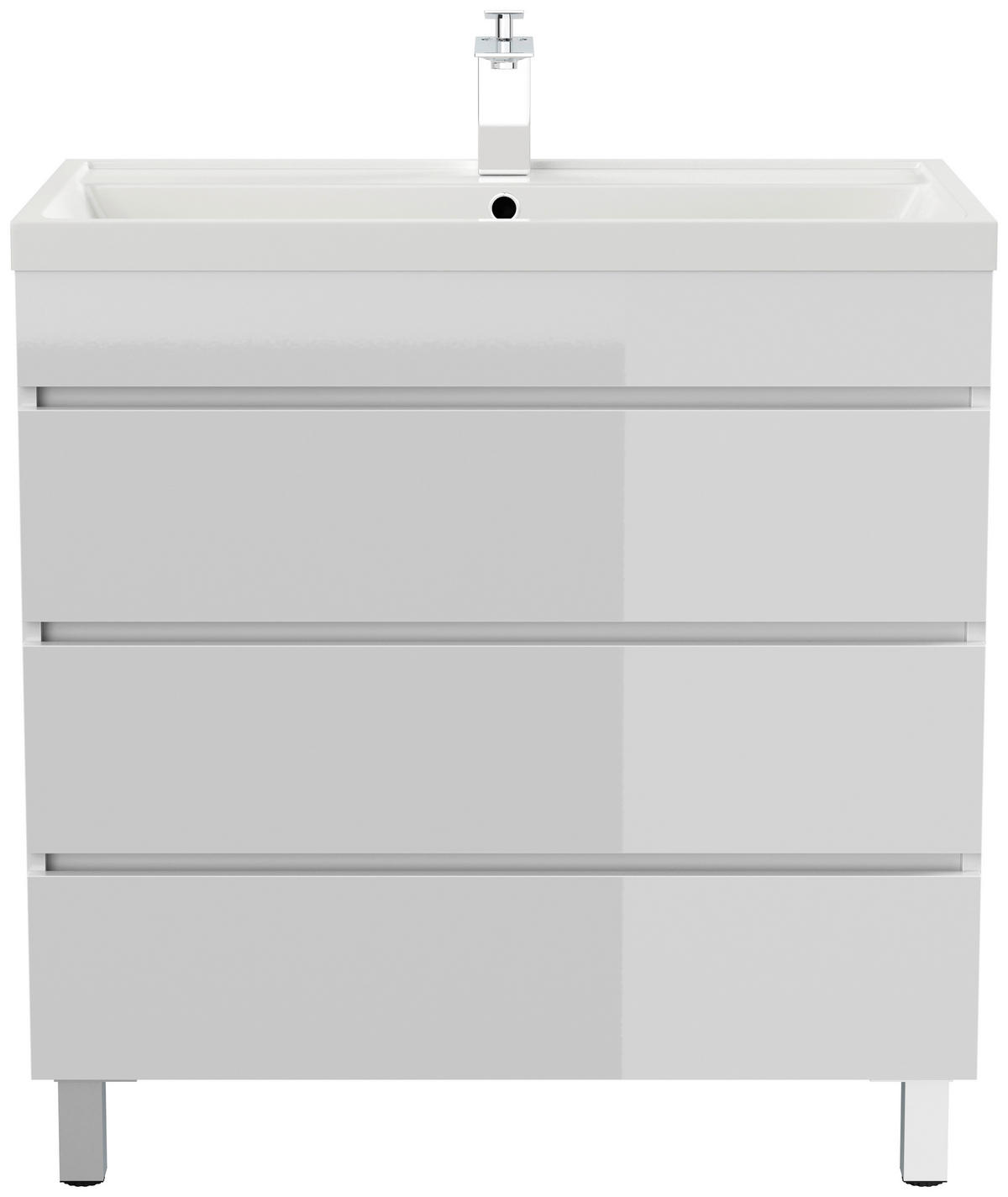 SKŘÍŇKA S UMYVADLEM,  - vysoce lesklá bílá, Trend, kompozitní dřevo/plast (80cm) - MID.YOU