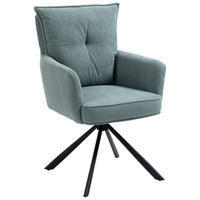 ARMLEHNSTUHL  in Eisen Cord  - Schwarz/Hellblau, Design, Textil/Metall (60/95/67cm) - Novel