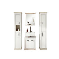 BADEZIMMER 4-teilig  in  - Schwarz/Pinienfarben, Design, Holzwerkstoff/Metall (184/200/46cm) - MID.YOU