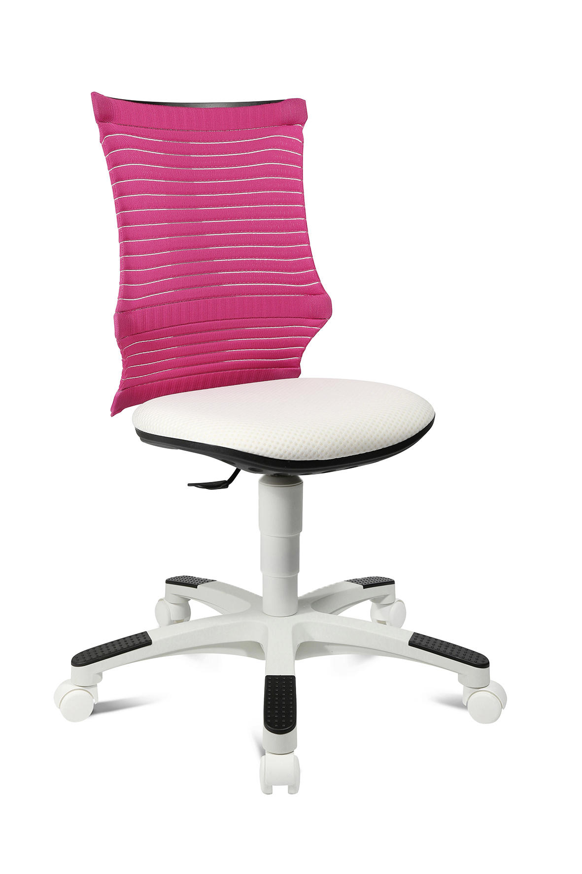 JUGENDDREHSTUHL Rosa, Weiß  - Weiß/Rosa, Basics, Kunststoff/Textil (45/85-98/39cm) - Xora