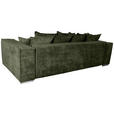 BIGSOFA Flachgewebe Dunkelgrün  - Chromfarben/Dunkelgrün, KONVENTIONELL, Textil/Metall (256/68/122cm) - Carryhome
