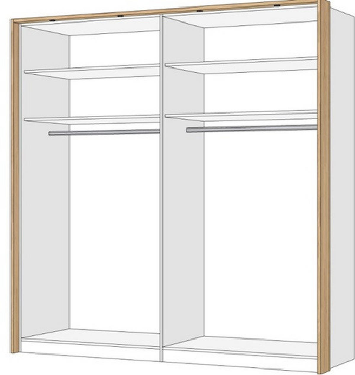 OMARA S KLASIČNIMI VRATI, masivno hrast barve hrasta, svetlo siva  - barve hrasta/svetlo siva, Moderno, leseni material/les (201,2/225/60cm) - Dieter Knoll