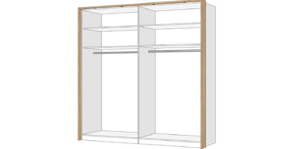 DREHTÜRENSCHRANK  in Eichefarben, Hellgrau  - Eichefarben/Hellgrau, MODERN, Holz/Holzwerkstoff (201,2/225/60cm) - Xora