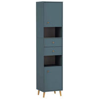 HOCHSCHRANK 40,3/180,6/33,1 cm  - Blau/Eichefarben, MODERN, Holz/Holzwerkstoff (40,3/180,6/33,1cm) - Stylife