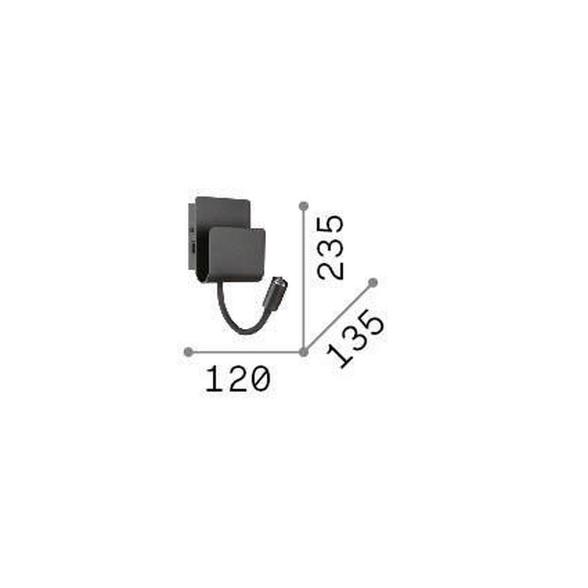 LED-WANDLEUCHTE Probe Bianco 13/13,5/23,5 cm   - Weiß, Design, Metall (13/13,5/23,5cm) - Ideal Lux