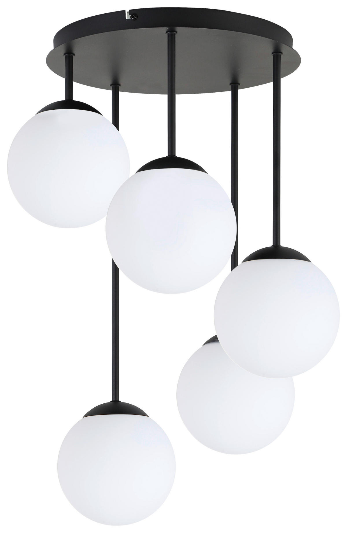 HÄNGELEUCHTE 42/59,5 cm    - Weiss/Schwarz, Trend, Glas/Metall (42/59,5cm) - Novel