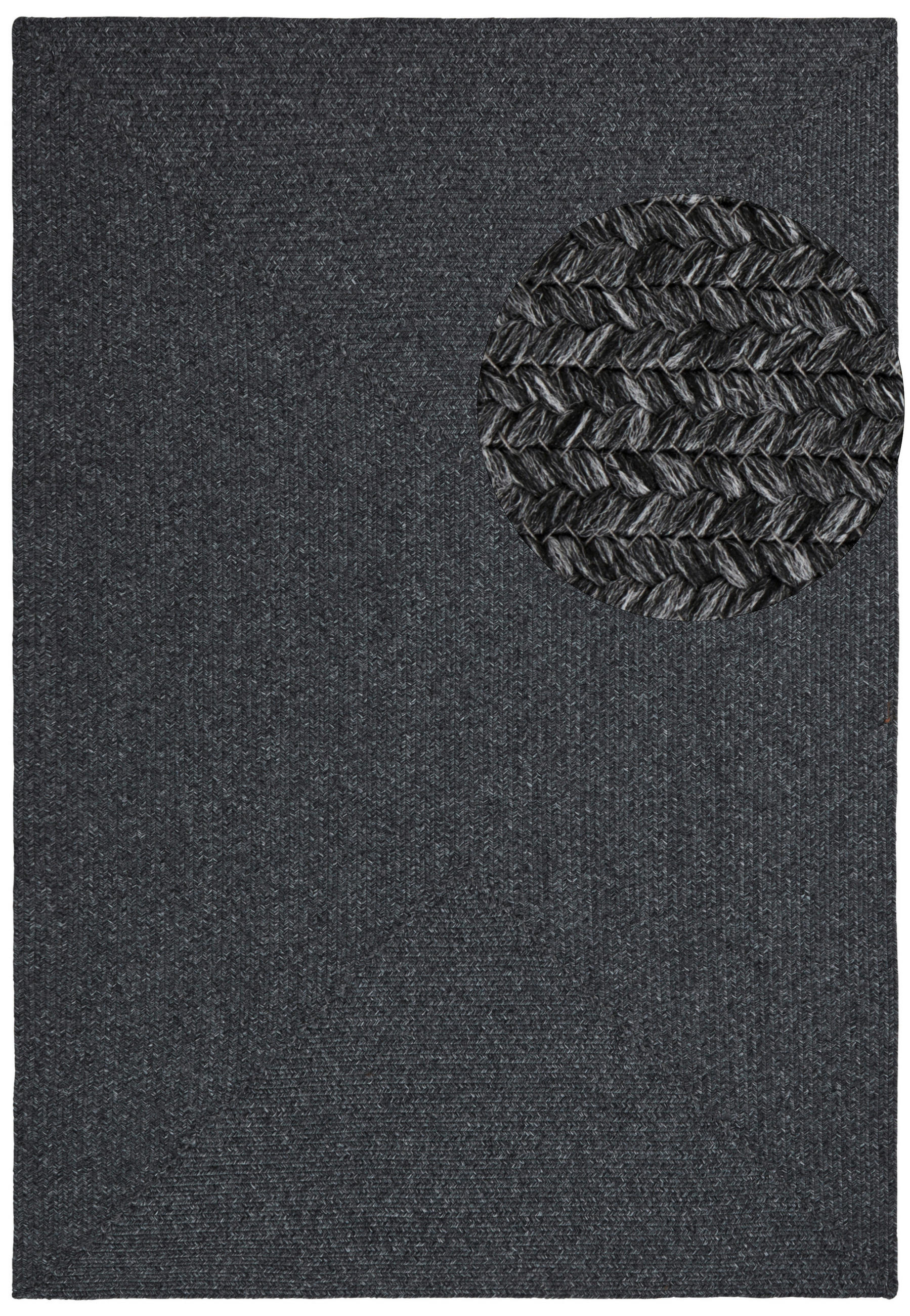 OUTDOORTEPPICH 80/150 cm Braided Anthrazit  - Anthrazit, Design, Kunststoff (80/150cm)