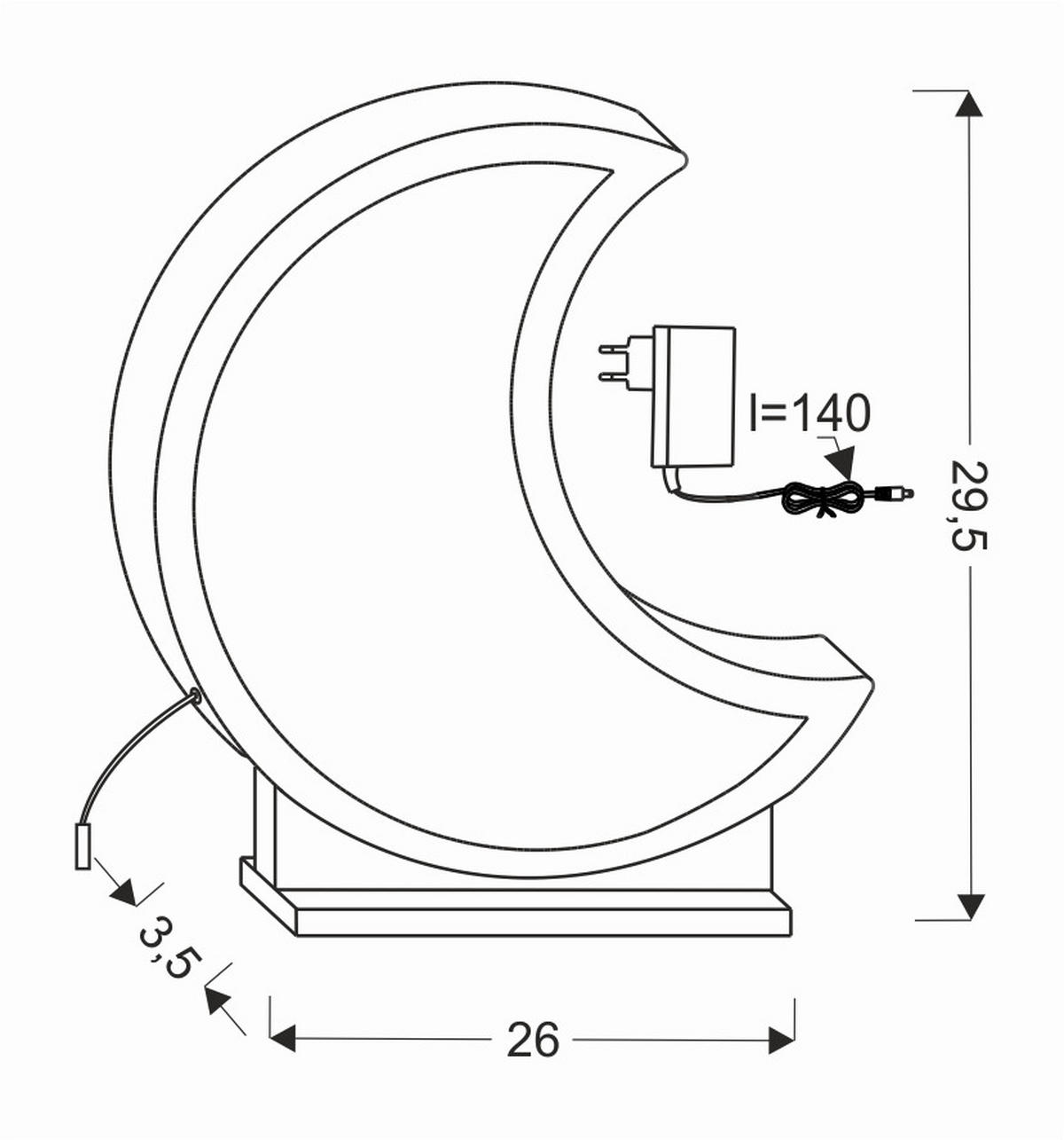 KINDERTISCHLEUCHTE 26/5/29.5 cm   - Grau, Basics, Holzwerkstoff/Kunststoff (26/5/29.5cm)