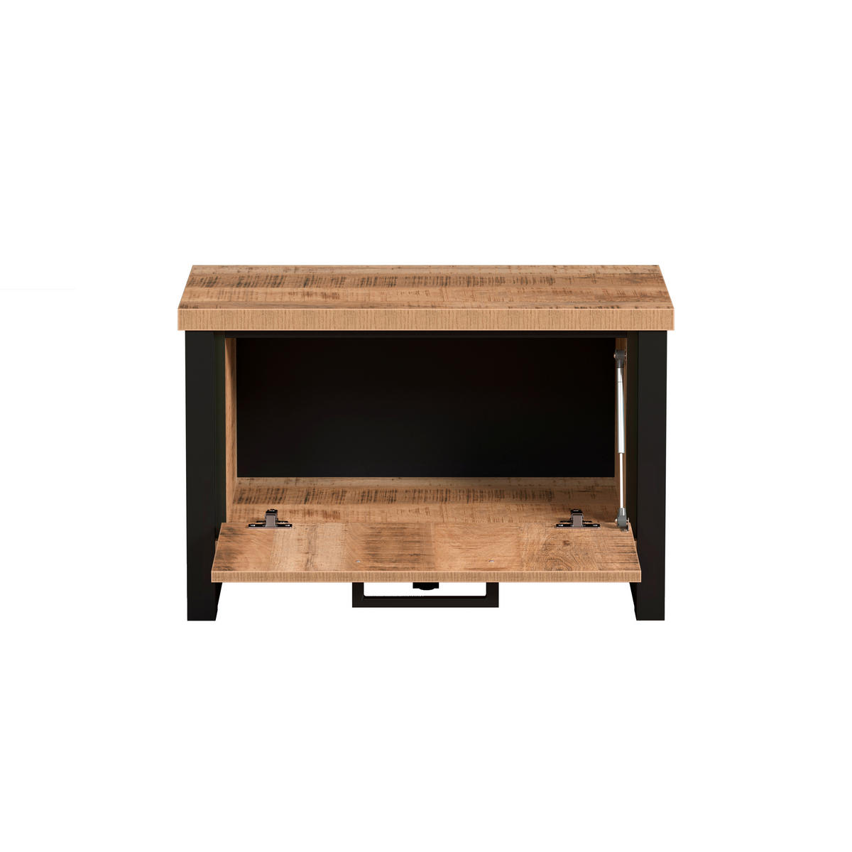 GARDEROBENBANK ENNA GD  in 73/47/39 cm  - Schwarz/Naturfarben, Basics, Holzwerkstoff/Metall (73/47/39cm) - MID.YOU