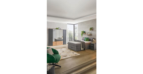BOXSPRINGBETT 140/200 cm in Anthrazit - Anthrazit, KONVENTIONELL, Textil (140/200cm) - Carryhome