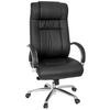 CHEFSESSEL  in Lederlook Schwarz  - Silberfarben/Schwarz, Basics, Kunststoff/Textil (60/131/49cm) - MID.YOU