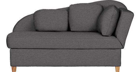 LIEGE  in Chenille, Flachgewebe Dunkelgrau  - Dunkelgrau, LIFESTYLE, Holz/Textil (180/97/85cm) - Novel