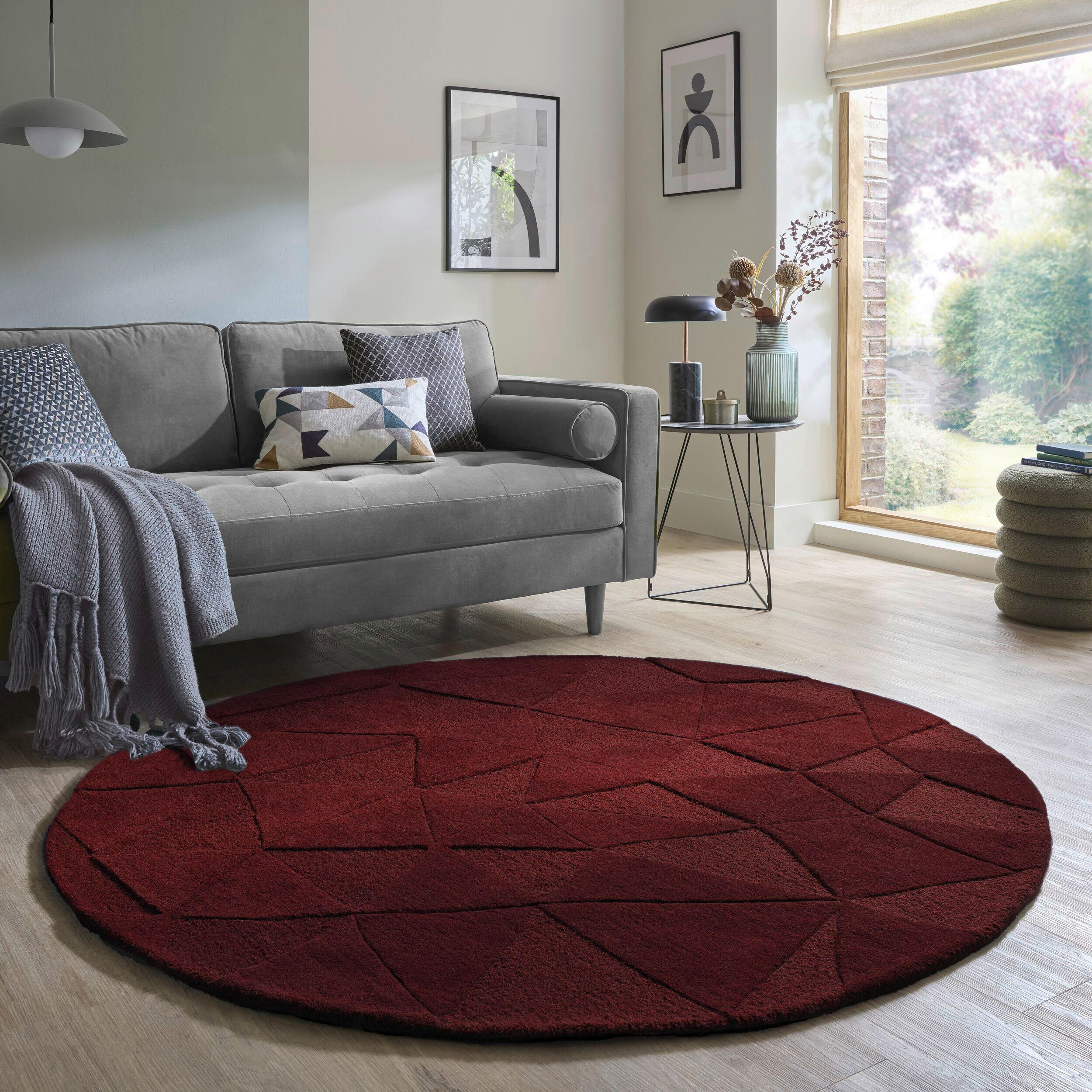 WOLLTEPPICH 160/160 cm Rot  - Rot, MODERN, Textil (160/160cm) - Xora