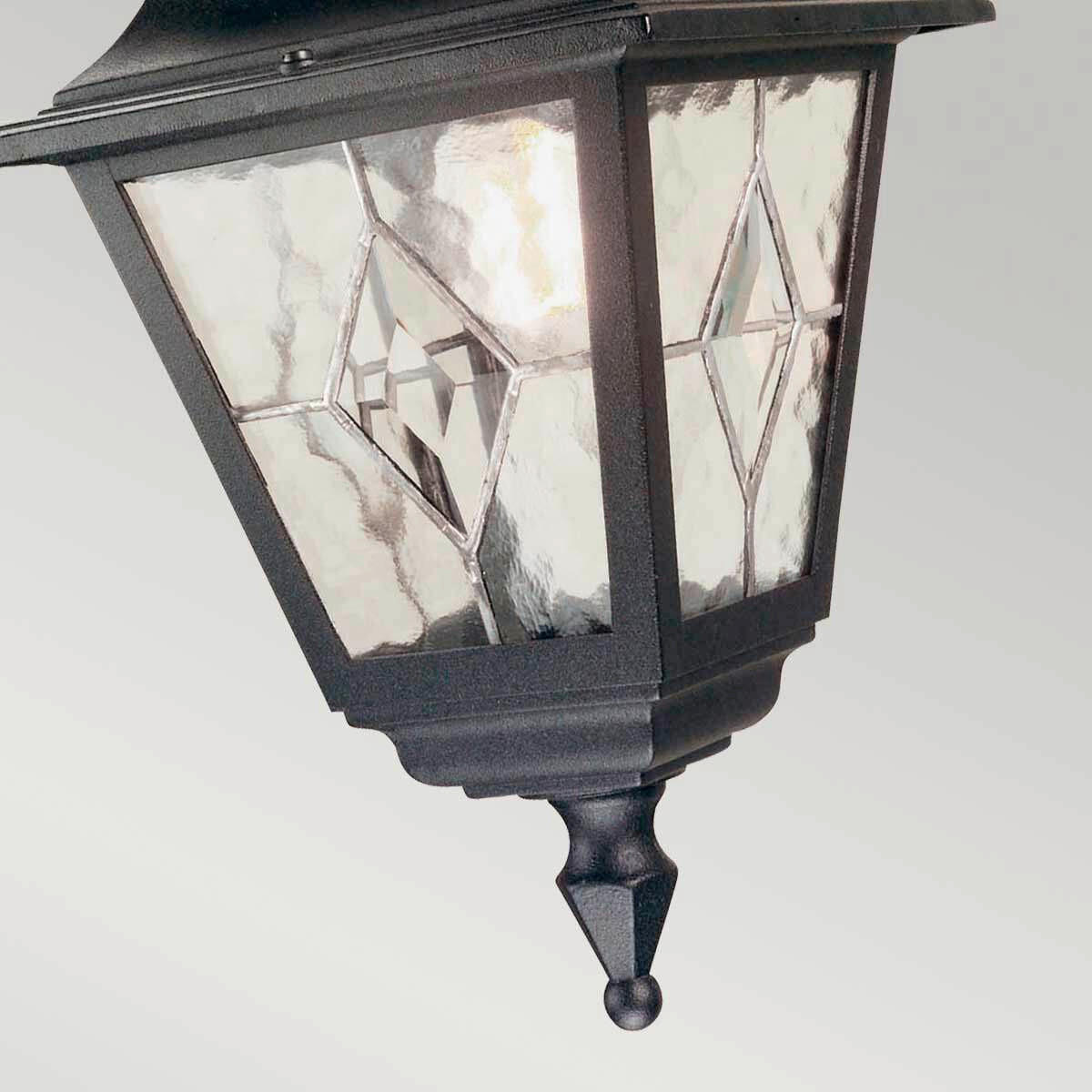 AUSSENHÄNGELEUCHTE Norfolk 39,5/18,4/18,4 cm  - Schwarz, Konventionell, Glas/Metall (39,5/18,4/18,4cm) - Elstead Lighting