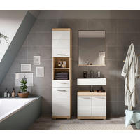 BADEZIMMER 3-teilig  in 97 cm  - Weiß Hochglanz/Silberfarben, MODERN, Glas/Holzwerkstoff (97cm) - MID.YOU