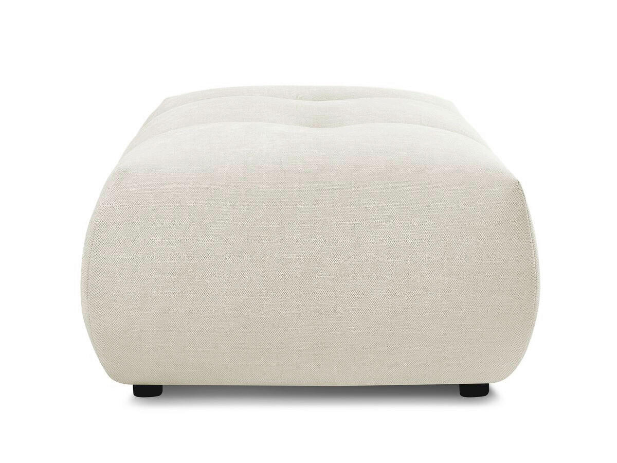 HOCKER FUJI  Leinenoptik Beige  - Beige/Schwarz, MODERN, Kunststoff/Textil (112/44/80cm)