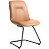 STUHL  in Edelstahl Lederlook Metall, Textil  - Cognac/Schwarz, Basics, Textil/Metall (51/89/61cm) - Celina Home