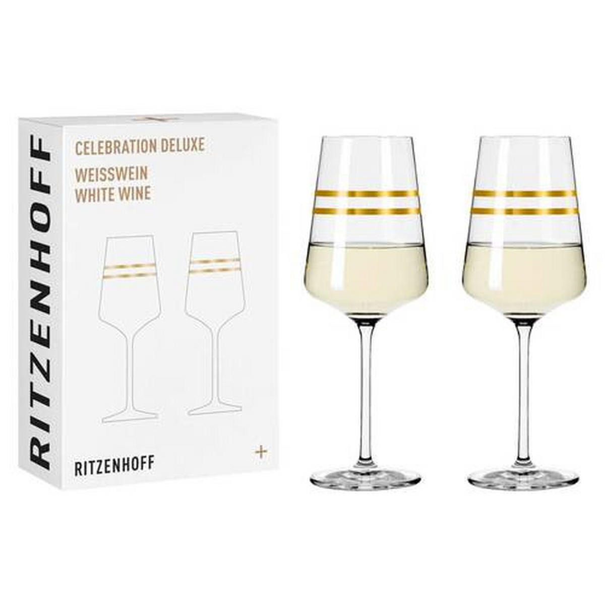 WEIßWEINGLAS Celebration Deluxe 400 ml 2-teilig  - Goldfarben, Glas (0,4cm) - Ritzenhoff