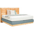 BOXSPRINGBETT 180/200 cm  in Blau, Zirbelkieferfarben  - Blau/Zirbelkieferfarben, Natur, Holz/Textil (180/200cm) - Valnatura