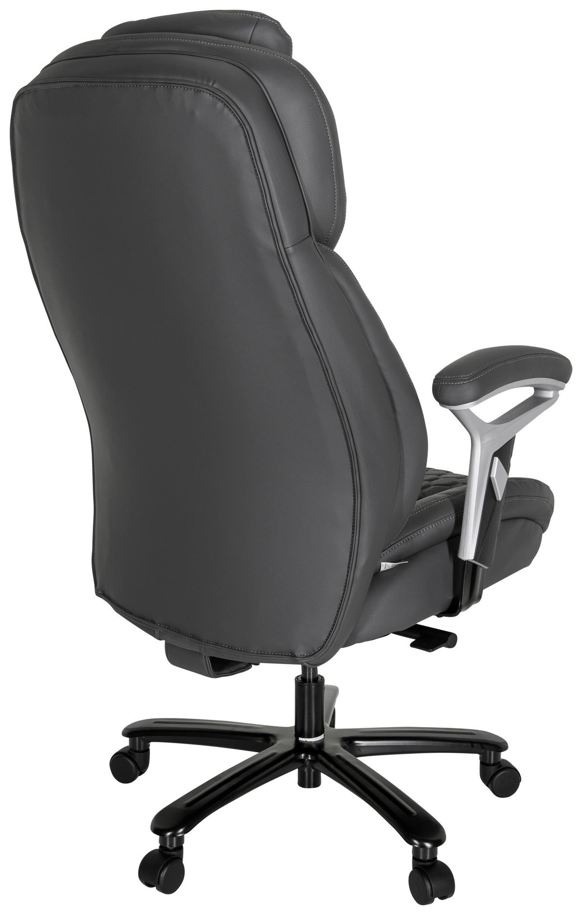 CHEFSESSEL Lederlook Grau, Silberfarben  - Silberfarben/Grau, MODERN, Kunststoff/Textil (73/138/85cm) - MID.YOU