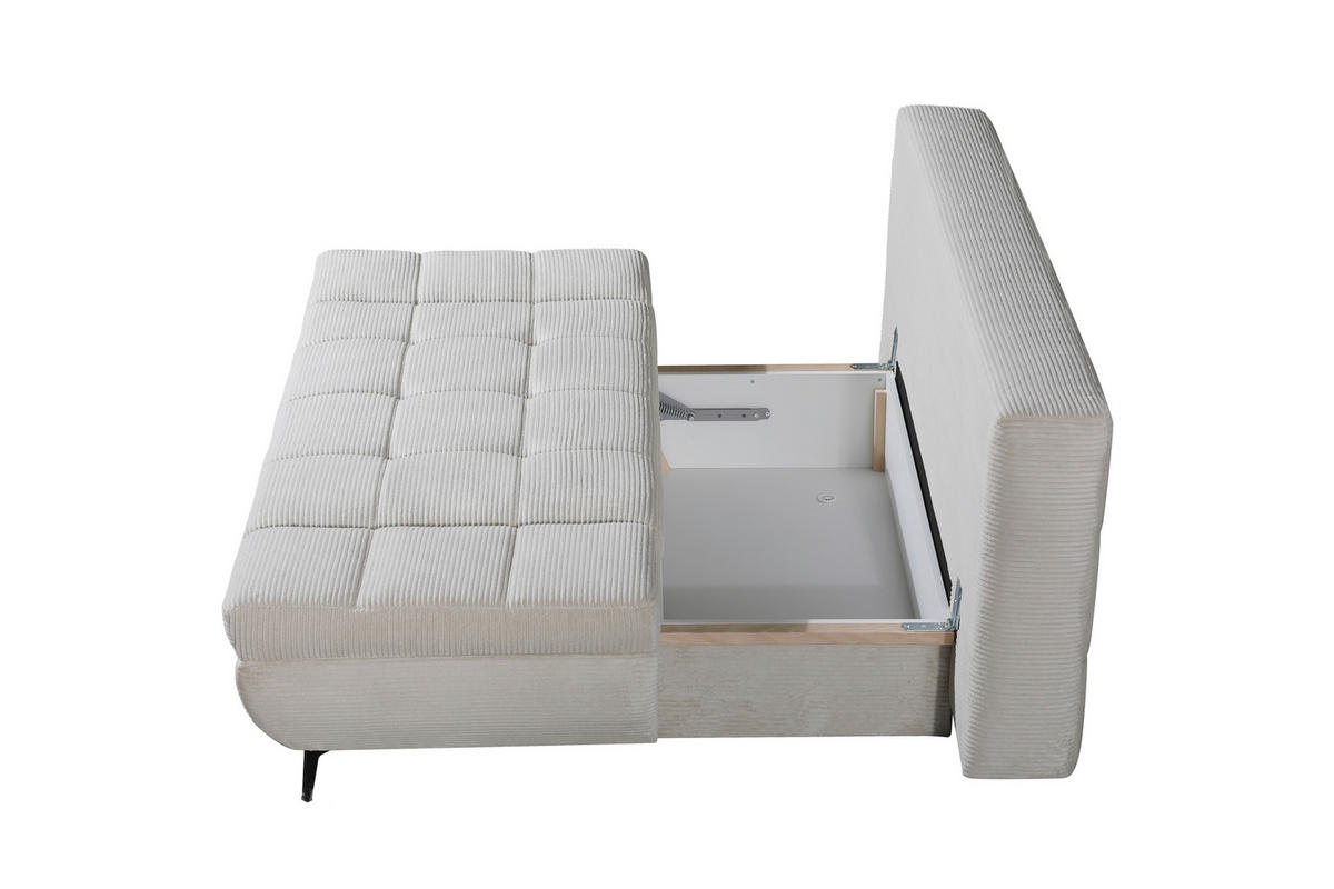 SCHLAFSOFA Flachgewebe Hellgrau  inkl. Rückenkissen, Bettkasten, Schlaffunktion  - Hellgrau/Schwarz, Design, Textil/Metall (210/92/107cm) - Novel