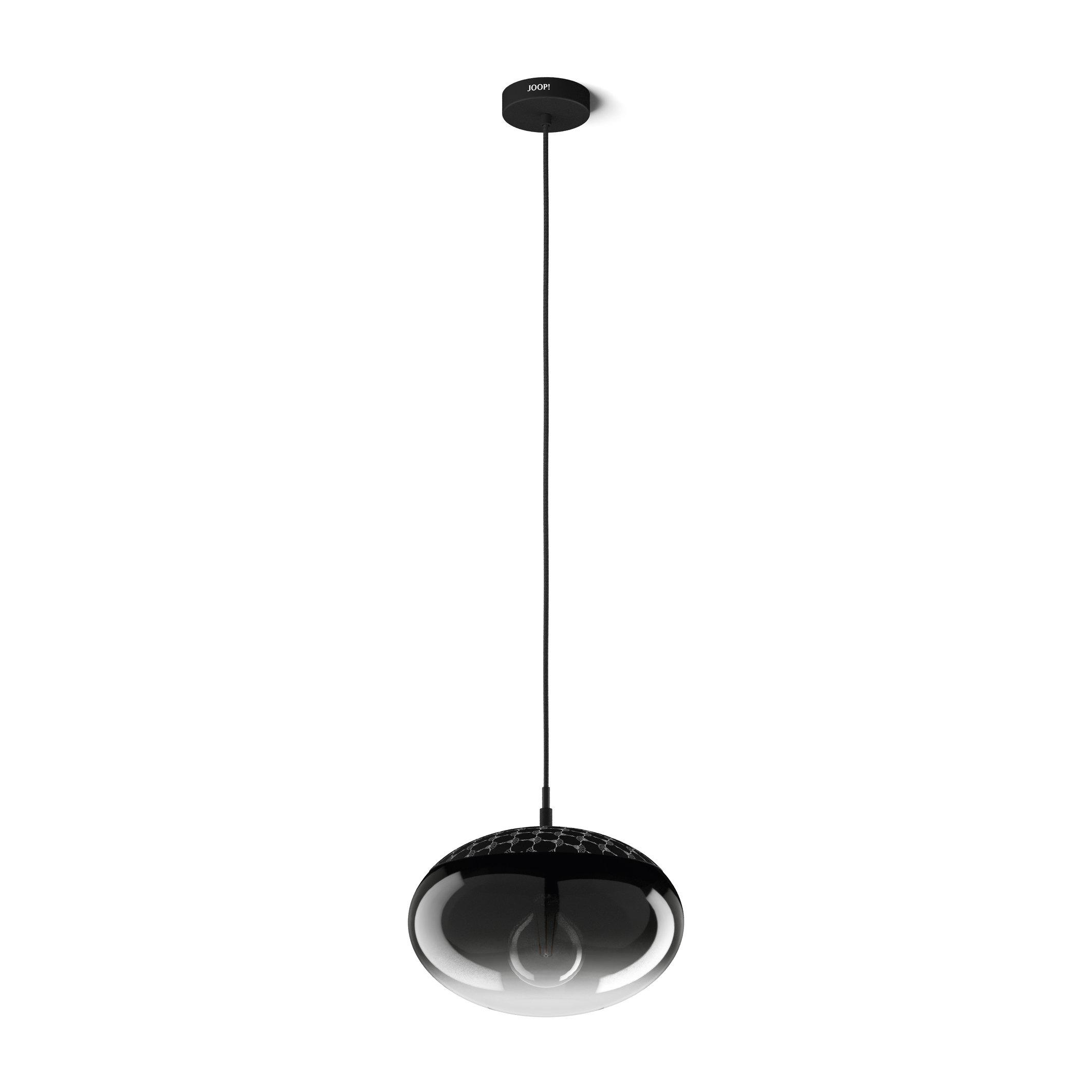 VISEČA SVETILKA Curve lights 33/110 cm 40 W E27 - siva/črna, Trendi, kovina/steklo (33/110cm) - Joop!