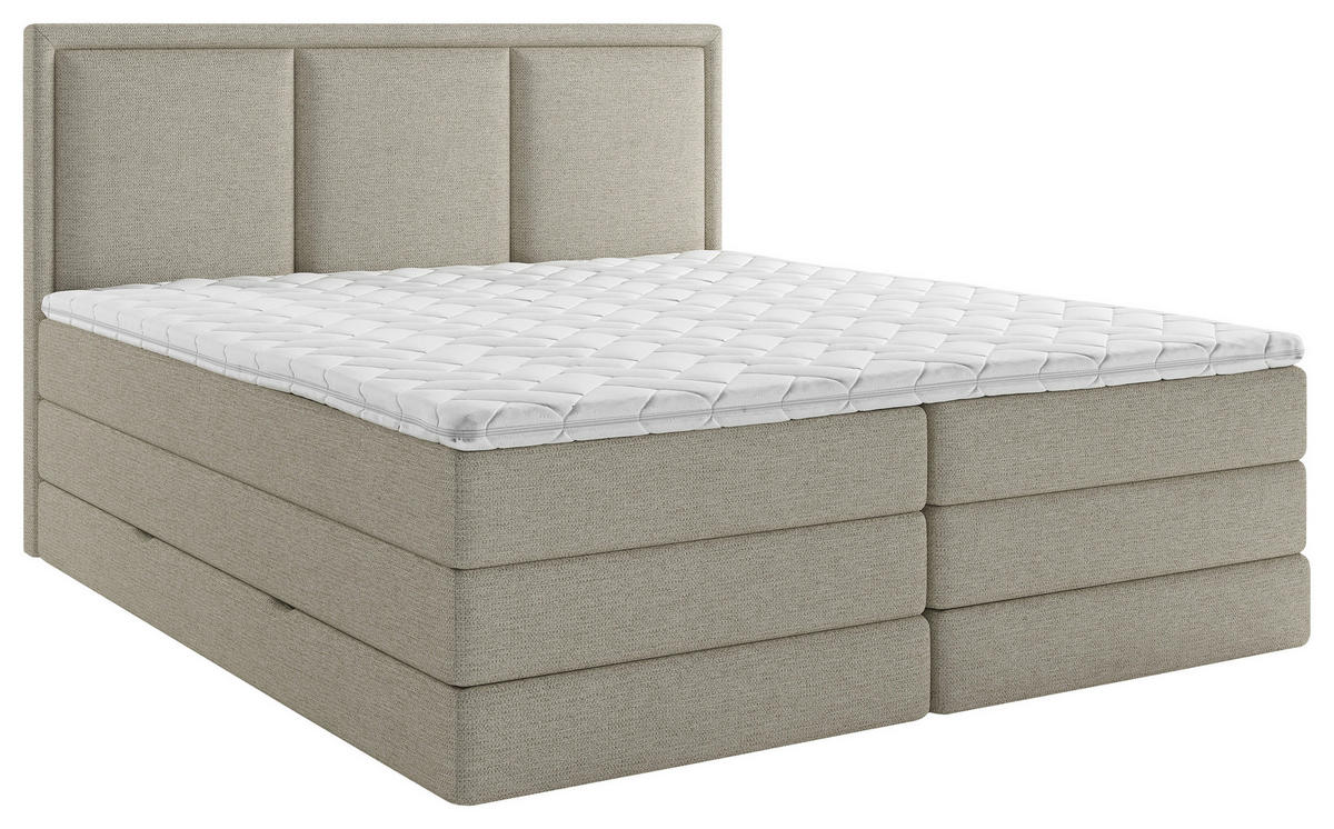BOXSPRINGBETT 140/200 cm  in Schlammfarben  - Schlammfarben, Design, Holzwerkstoff/Kunststoff (140/200cm) - MID.YOU