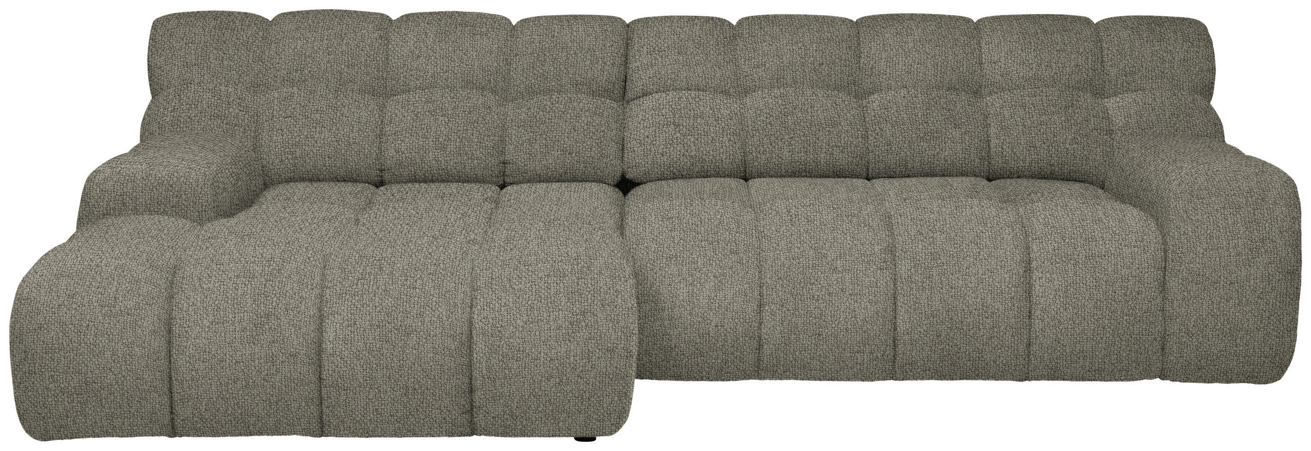 ECKSOFA in Webstoff Graubraun  - Graubraun/Schwarz, Modern, Kunststoff/Textil (180/297cm) - Welnova