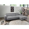 ECKSOFA Dunkelgrau Chenille  - Dunkelgrau/Schwarz, KONVENTIONELL, Textil/Metall (276/188cm) - Livetastic