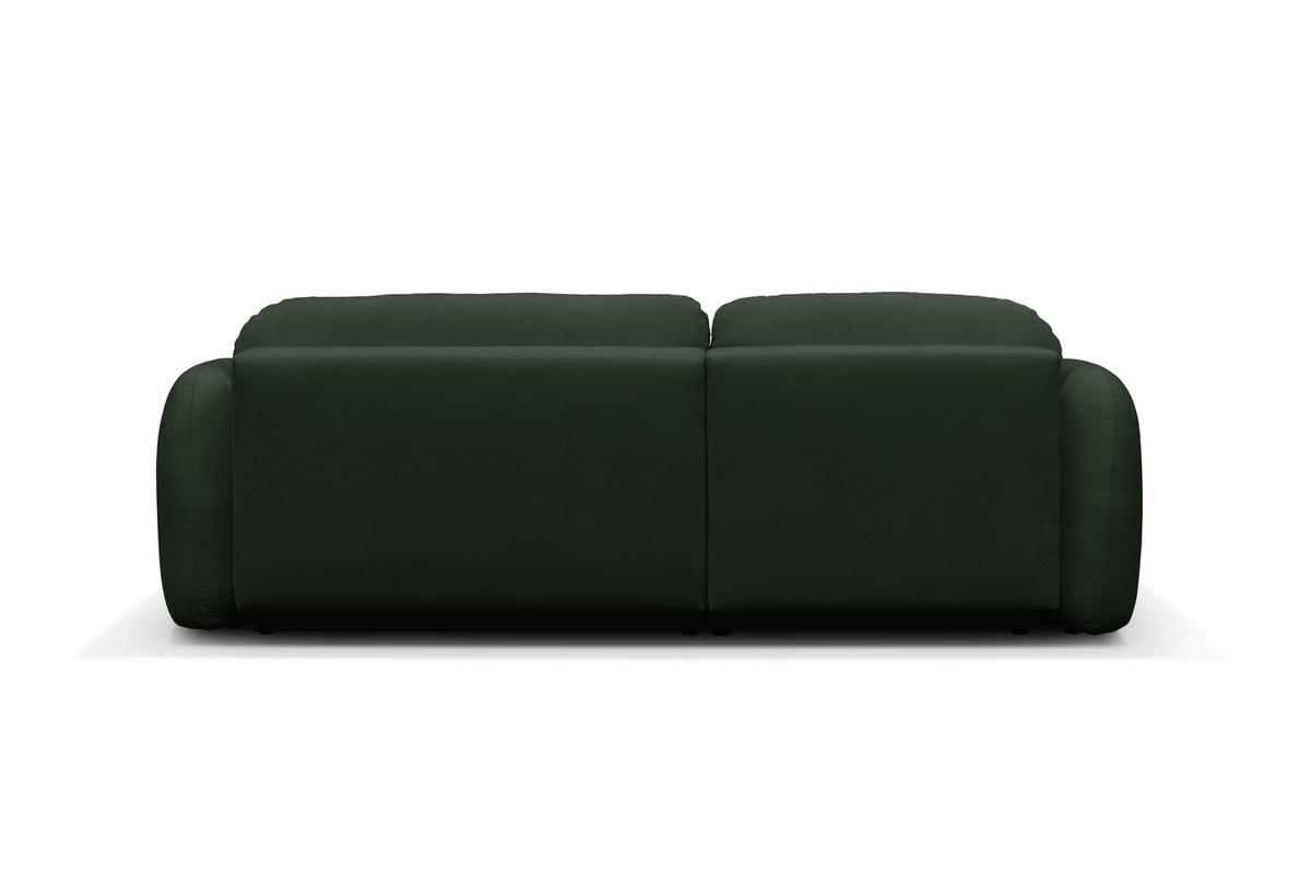 ECKSOFA VELU Grün Chenille  - Schwarz/Grün, Design, Textil (175cm) - MID.YOU