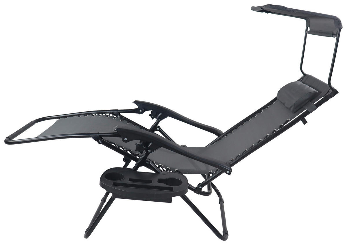 GARTENLIEGE 64/133/91 cm  - Hellgrau, MODERN, Textil/Metall (64/133/91cm) - Gardenson