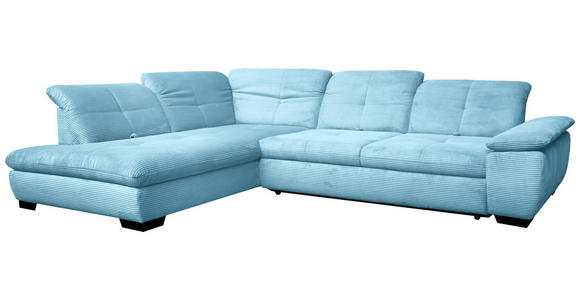 ECKSOFA in Cord Blau  - Blau/Schwarz, Design, Textil/Metall (242/313cm) - Xora