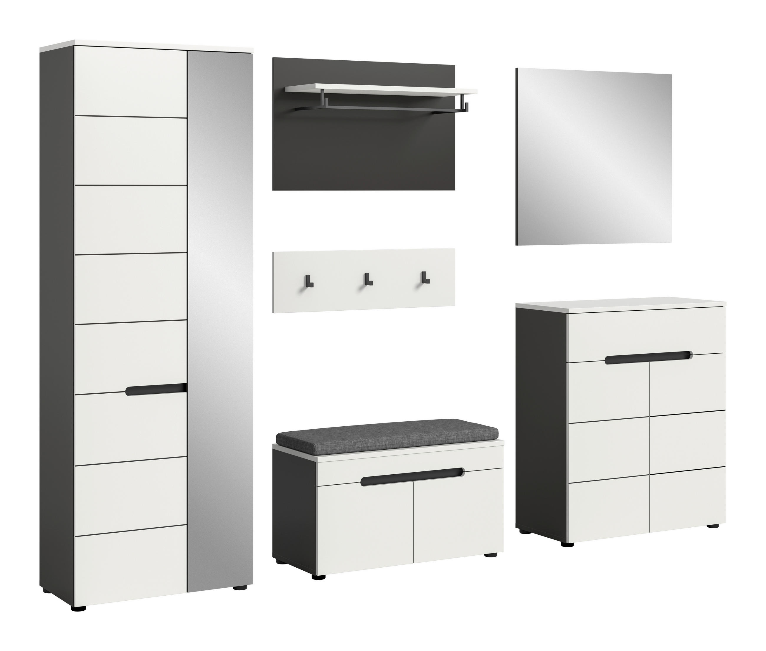 ELŐSZOBAFAL - fehér, Design, faalapú anyag (255/190/37cm) - Livetastic