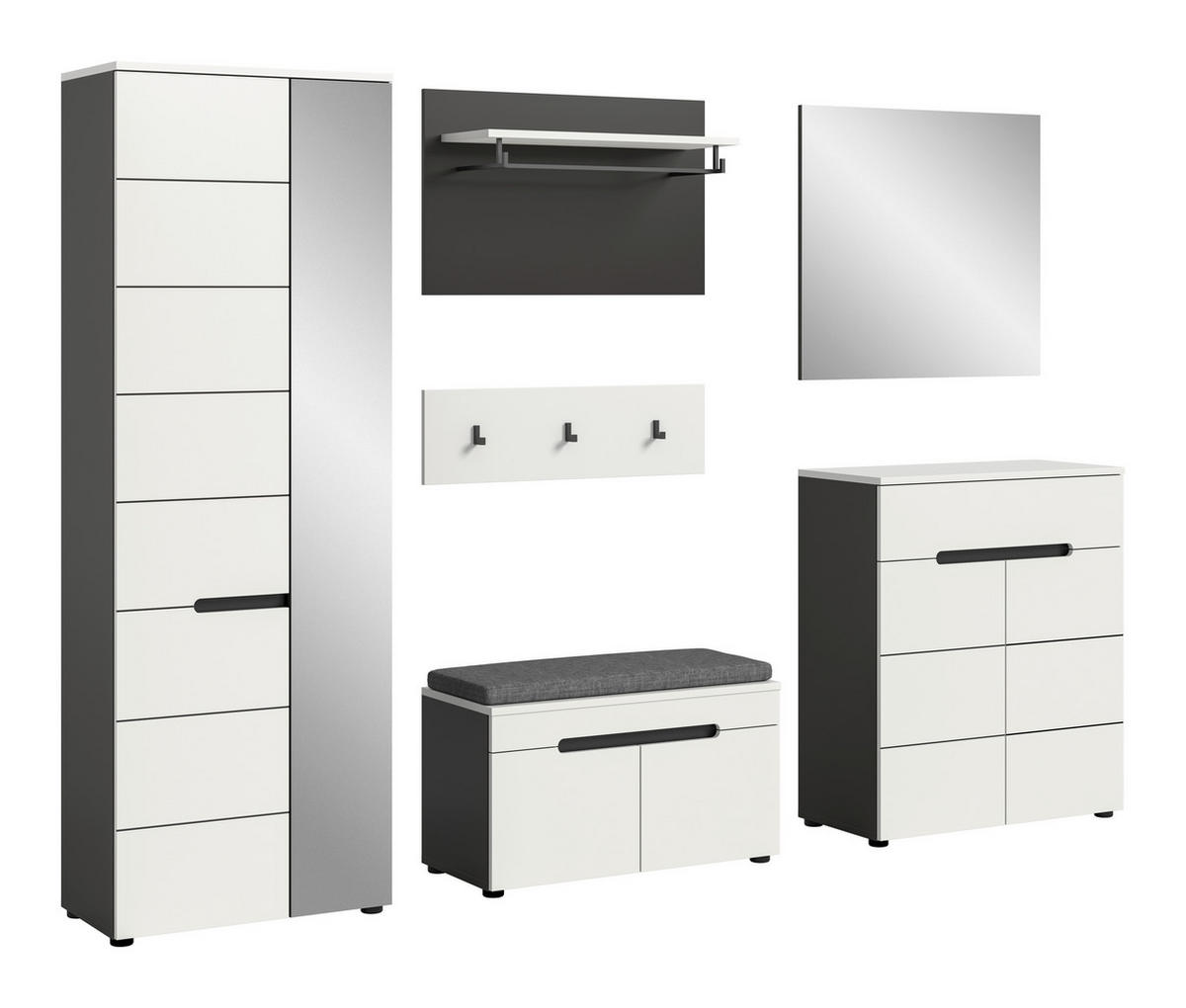 ELŐSZOBAFAL - fehér, Design, faalapú anyag (255/190/37cm) - Livetastic