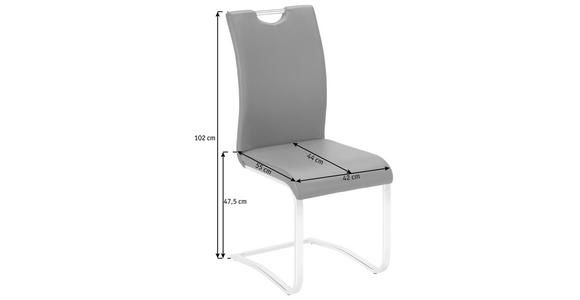 SCHWINGSTUHL in Lederlook - Chromfarben/Schwarz, Design, Textil/Metall (42/97/55cm) - Carryhome