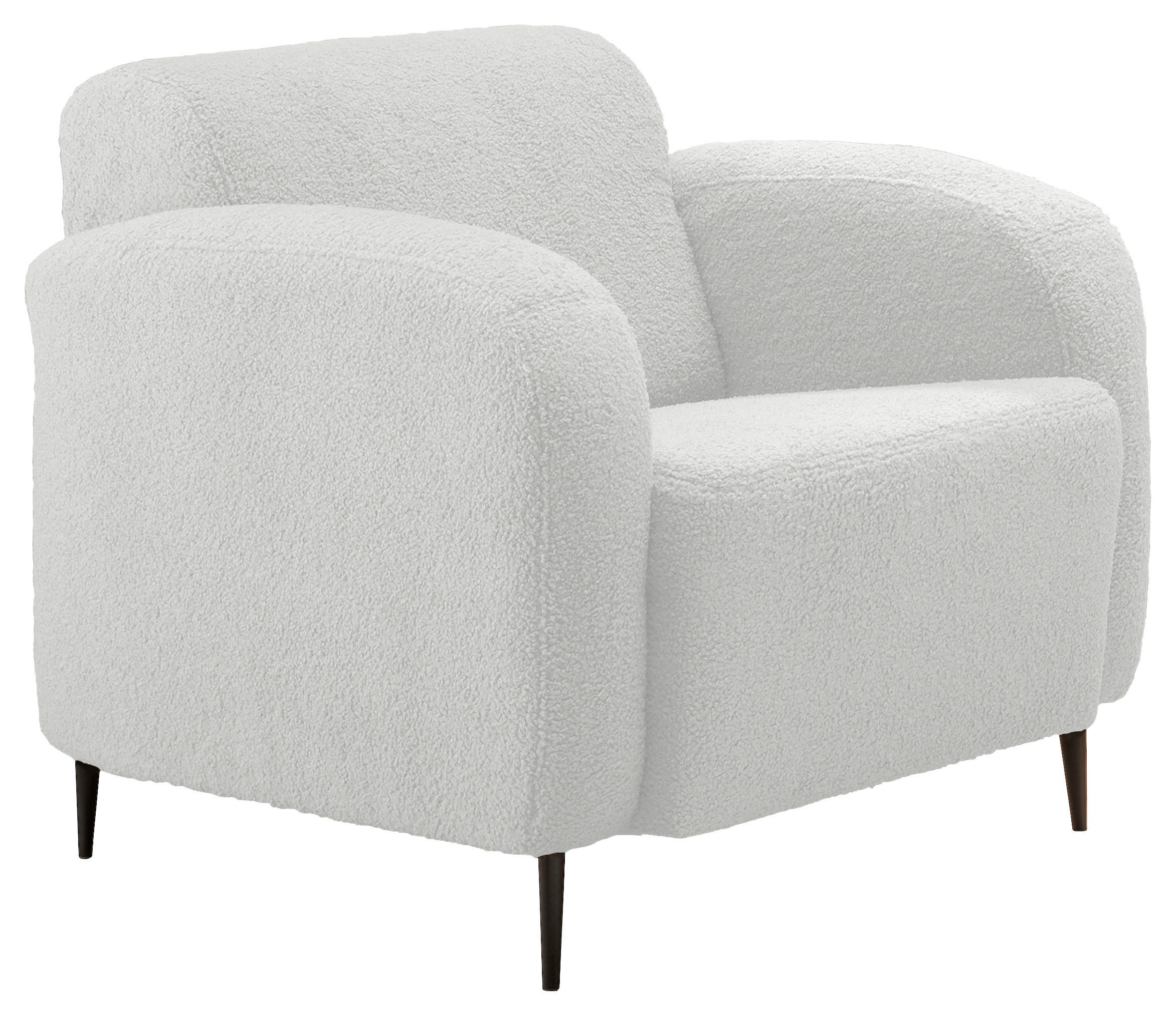 SESSEL in Teddystoff Weiß  - Schwarz/Weiß, MODERN, Textil/Metall (85/76/90cm) - Livetastic